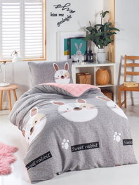 L'essentiel linge de maison Tavşancık Juego de funda nórdica individual Gris